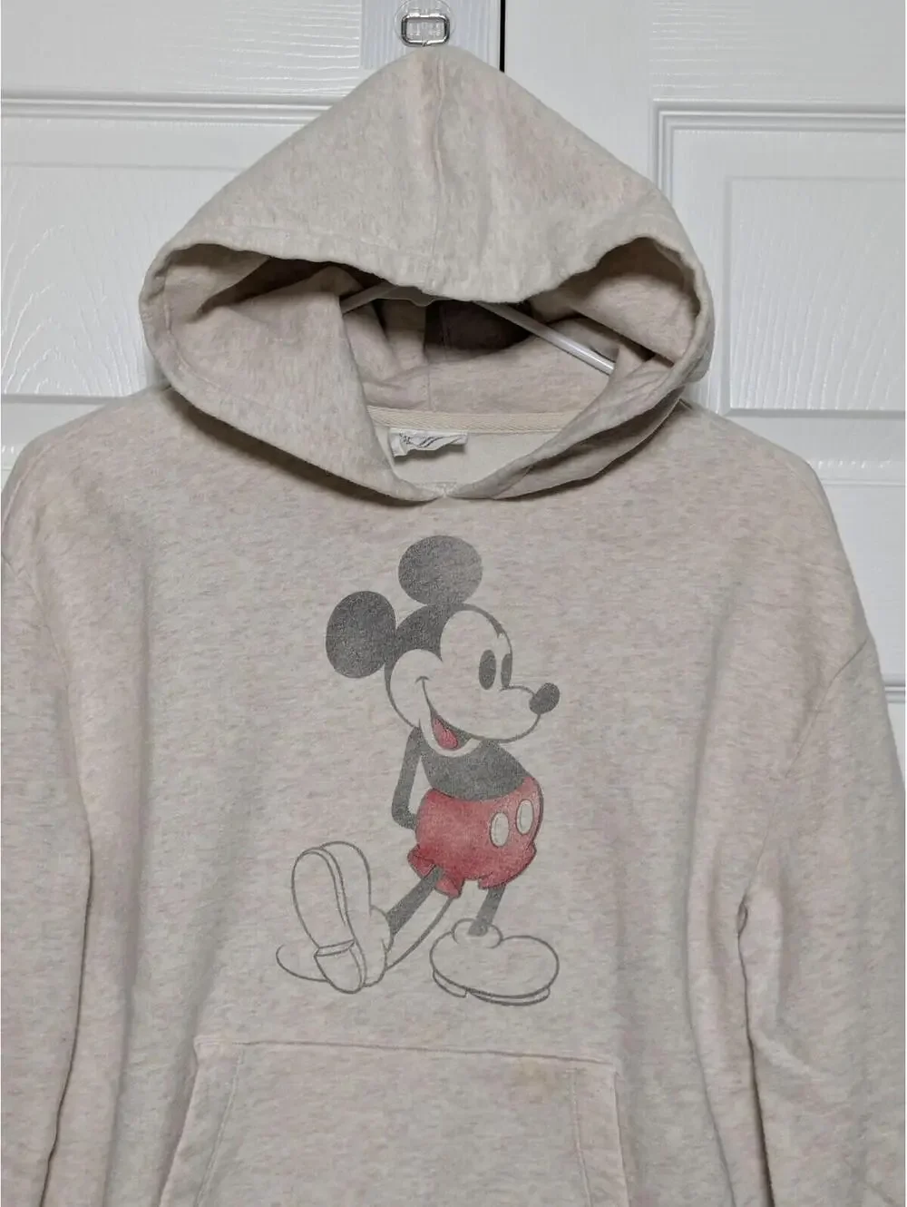 Disney Gap Teen Hoodie, Mickey Mouse, Oatmeal, Cotton Blend, Size 8